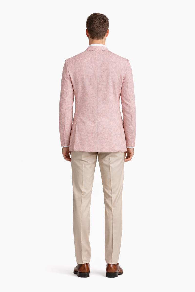 Pinstripe Blazer for Men - Bold Pinstripe Sport Jacket Perfect for Casual or Dressy in Brick