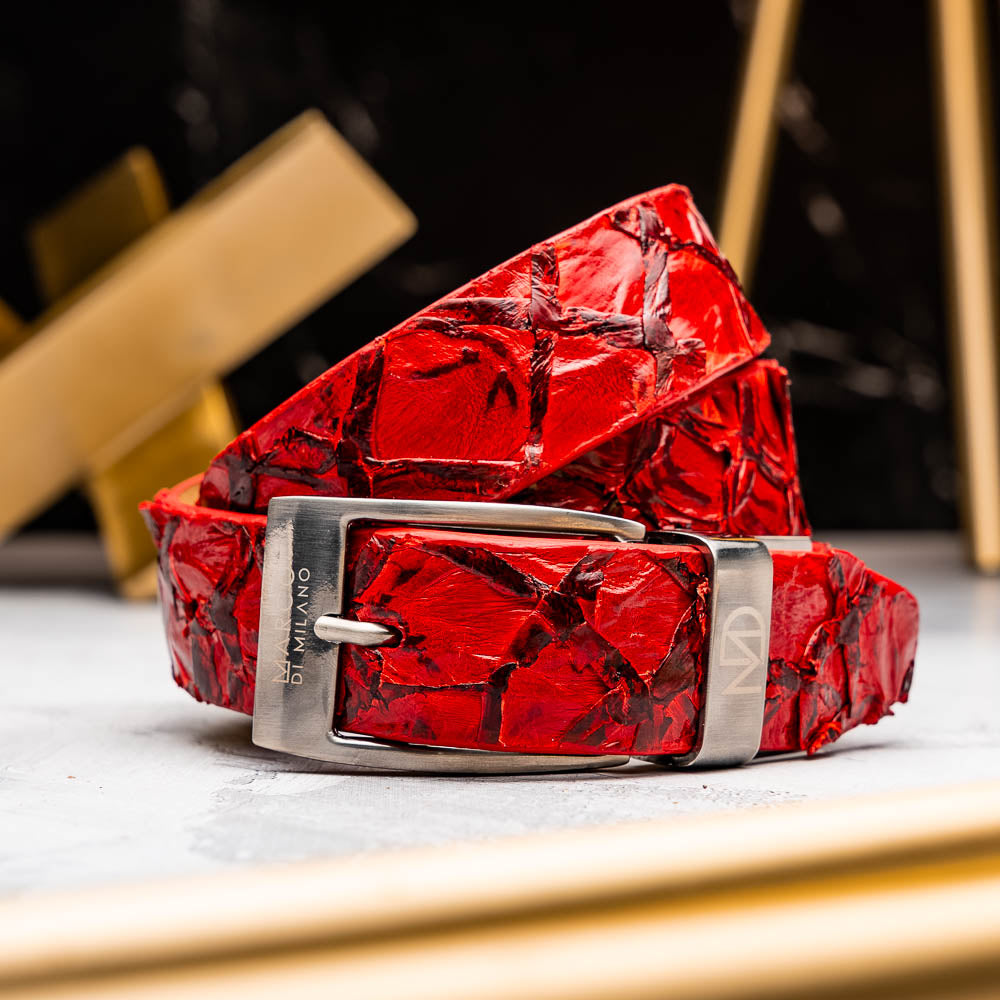 Marco Di Milano Olivieri Red Leather Belt Loafers