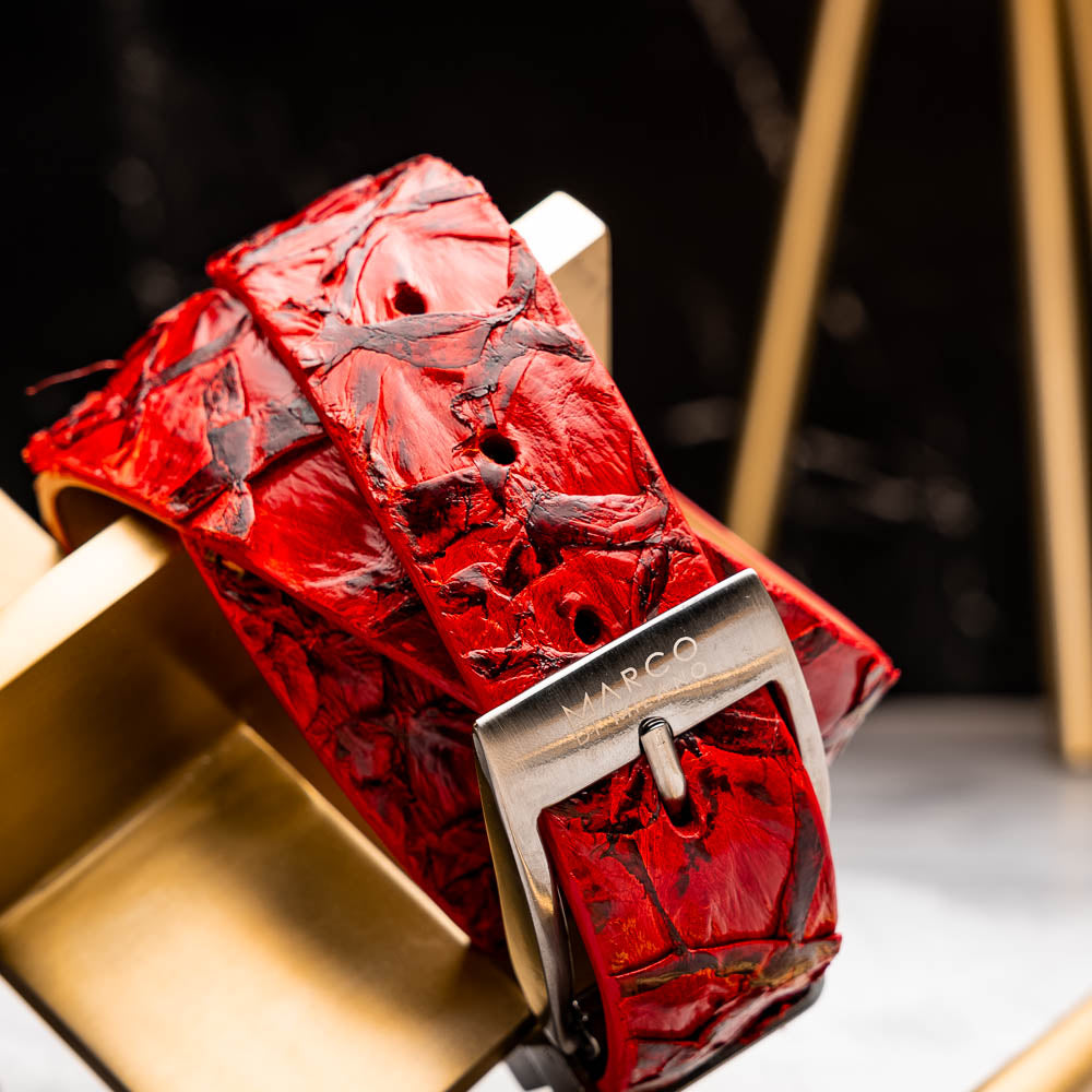 Marco Di Milano Olivieri Red Leather Belt Loafers