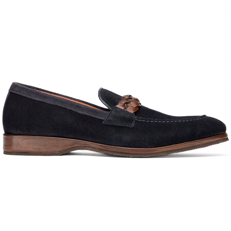 Zelli Pisa Italian Suede Braided Loafer Navy (16-696-NVY)