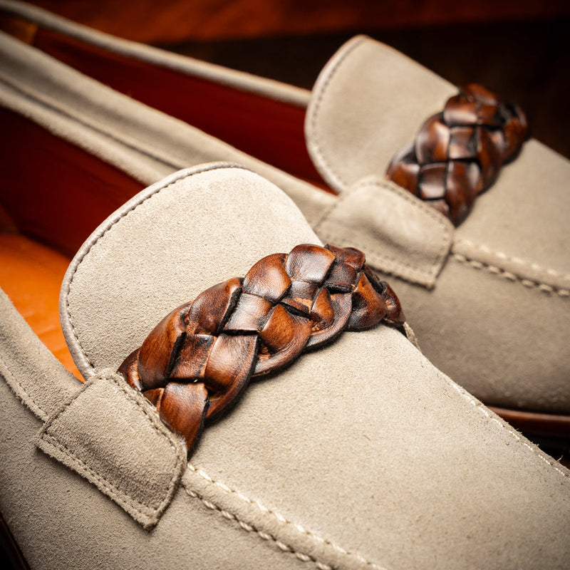 Zelli Pisa Italian Suede Hand-Woven Loafer Brown (16-695-BRN)