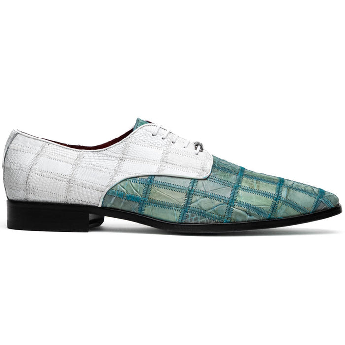 Marco Di Milano Pissa Turquoise & White Leather Loafers