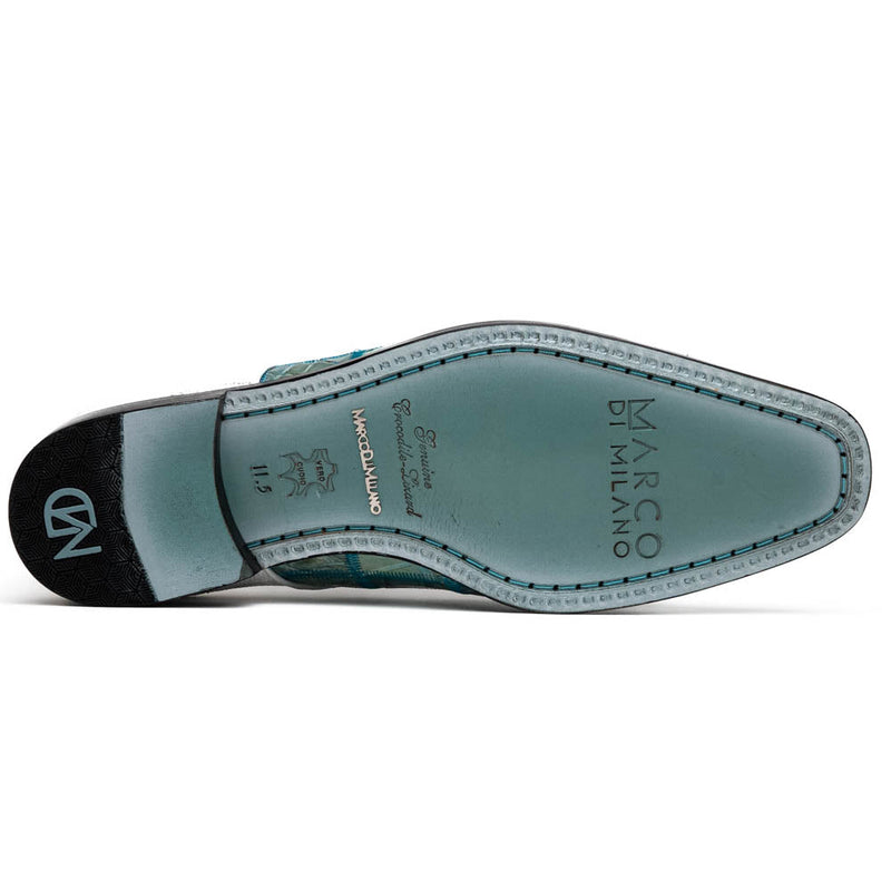 Marco Di Milano Pissa Turquoise & White Leather Loafers