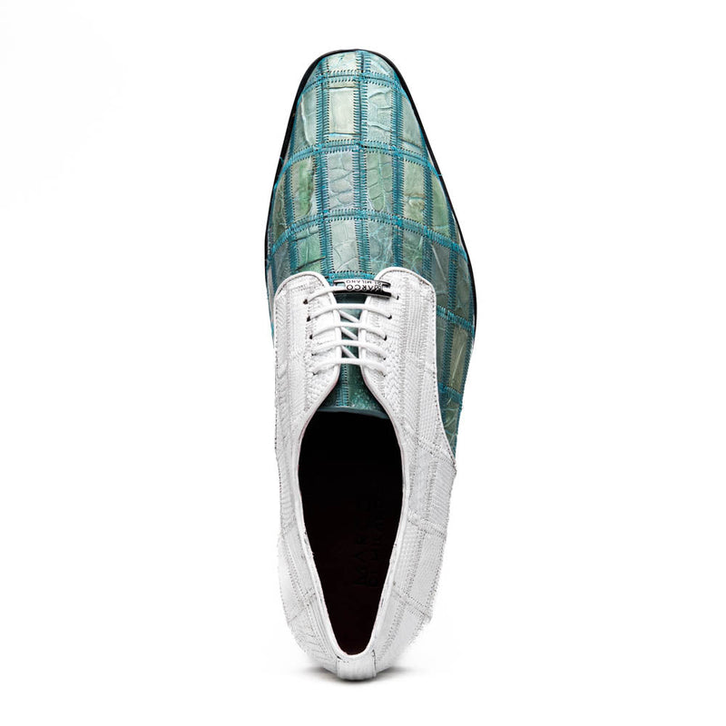 Marco Di Milano Pissa Turquoise & White Leather Loafers