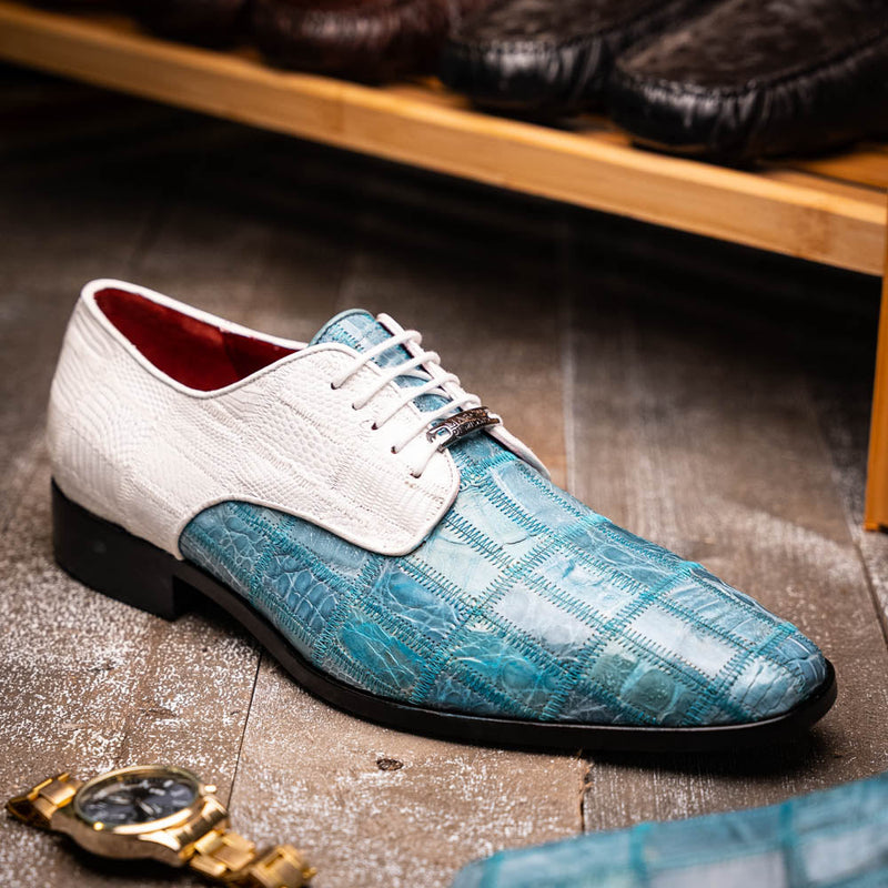 Marco Di Milano Pissa Aqua/White Leather Loafer