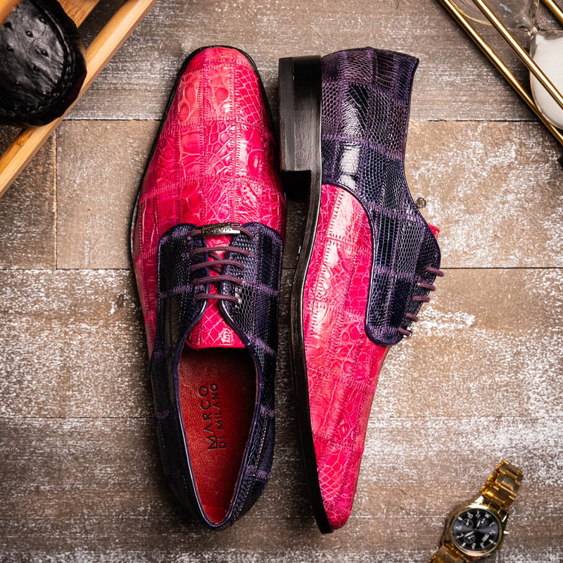 Marco_Di_Milano Pissa: Pink Purple Leather Loafers