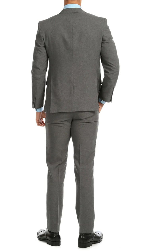 Mens Heather Grey Slim Fit 2pc Suit