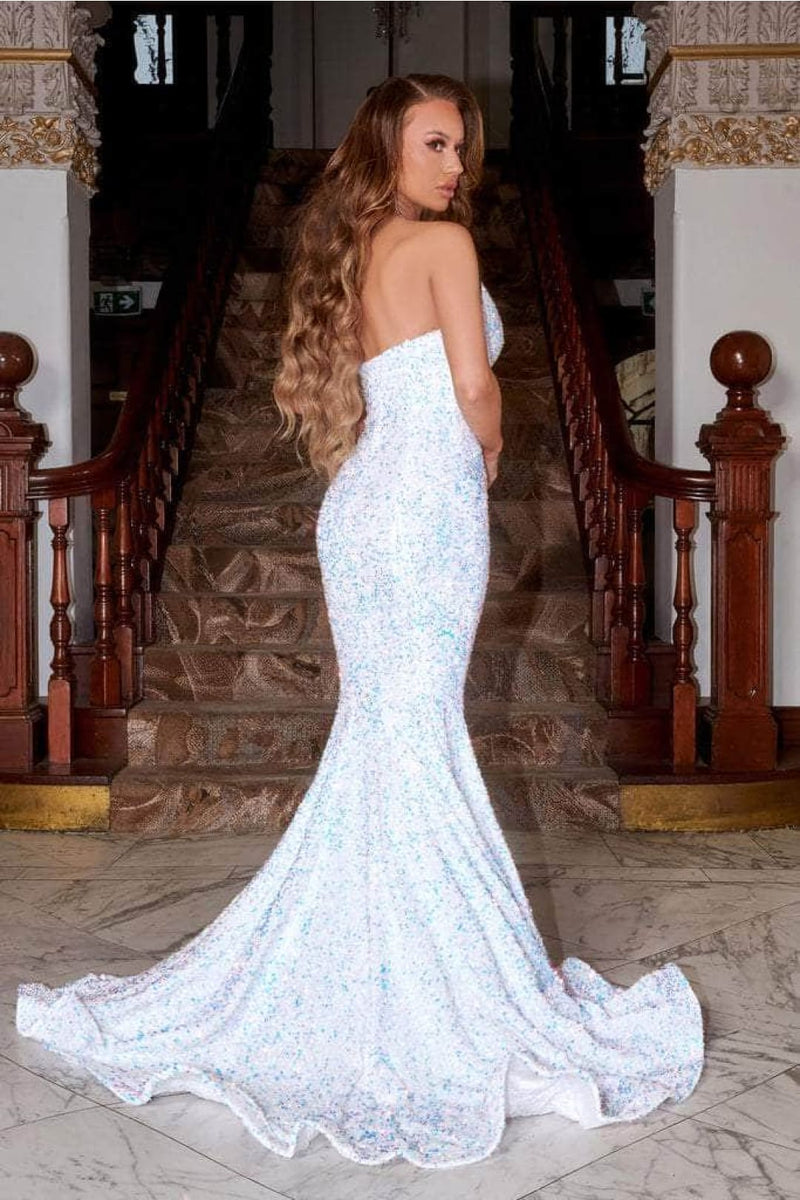 Portia and Scarlett PS21208 -long- Strapless V-Neck Sequin Gown