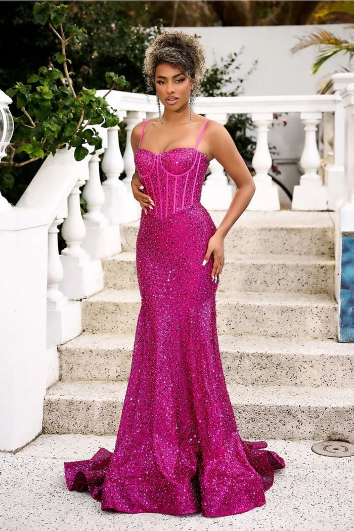 Portia and Scarlett PS22036 -long- Corset Style Sequin Gown
