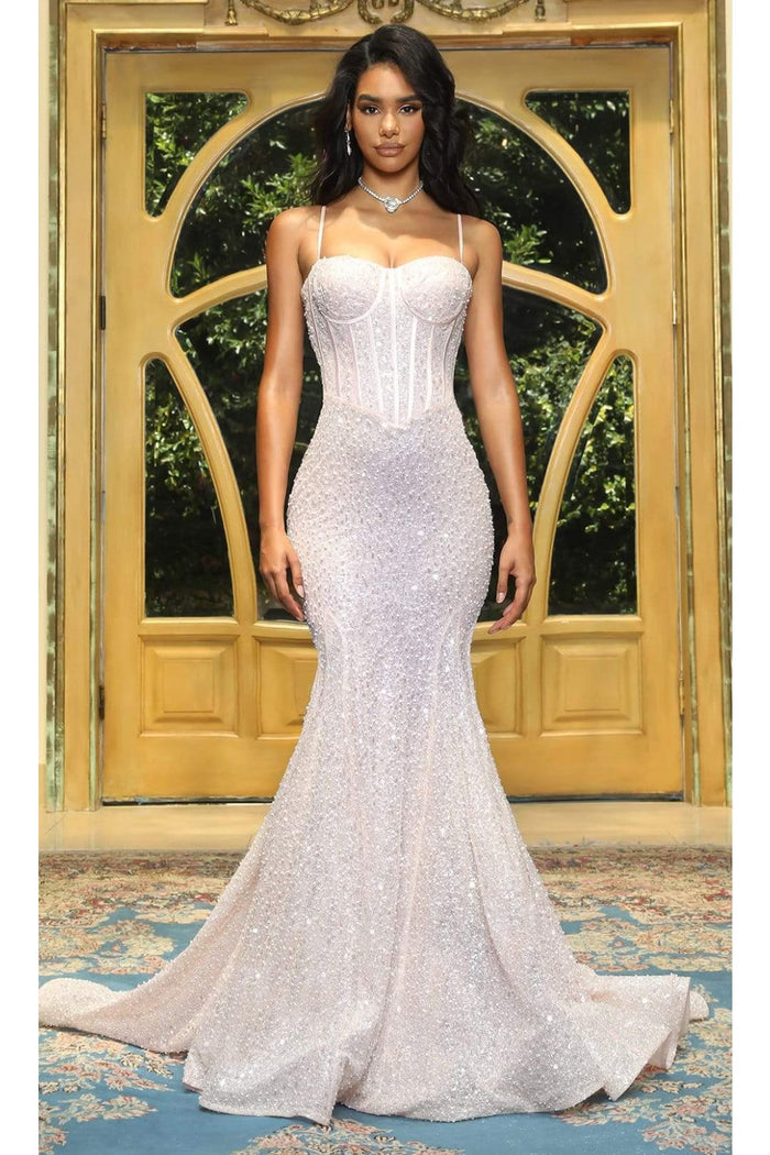 Portia and Scarlett PS22036 -long- Corset Style Sequin Gown