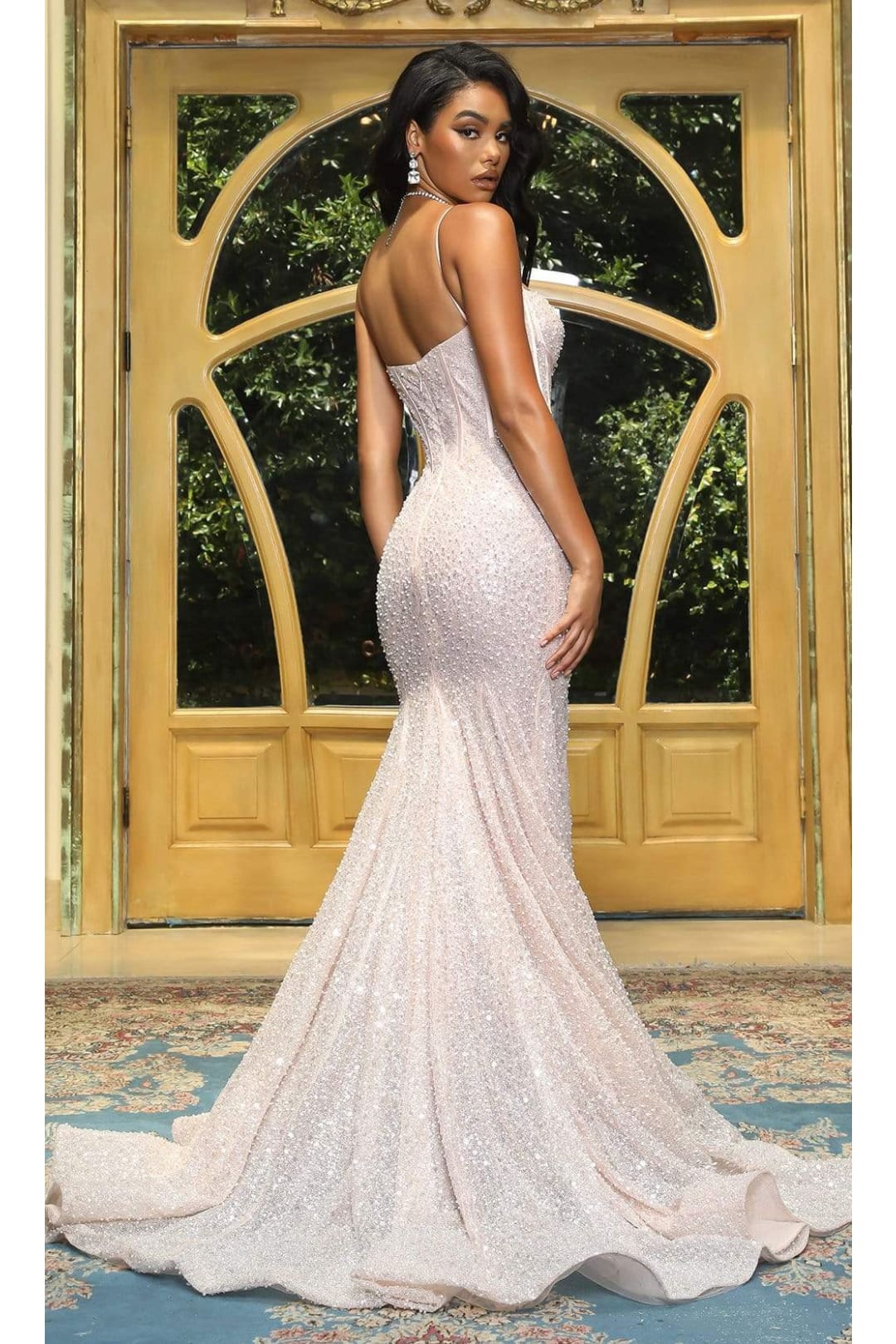 Portia and Scarlett PS22036 -long- Corset Style Sequin Gown