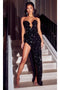 Portia and Scarlett PS23709C - Long Jeweled Dress with Plunging Neckline