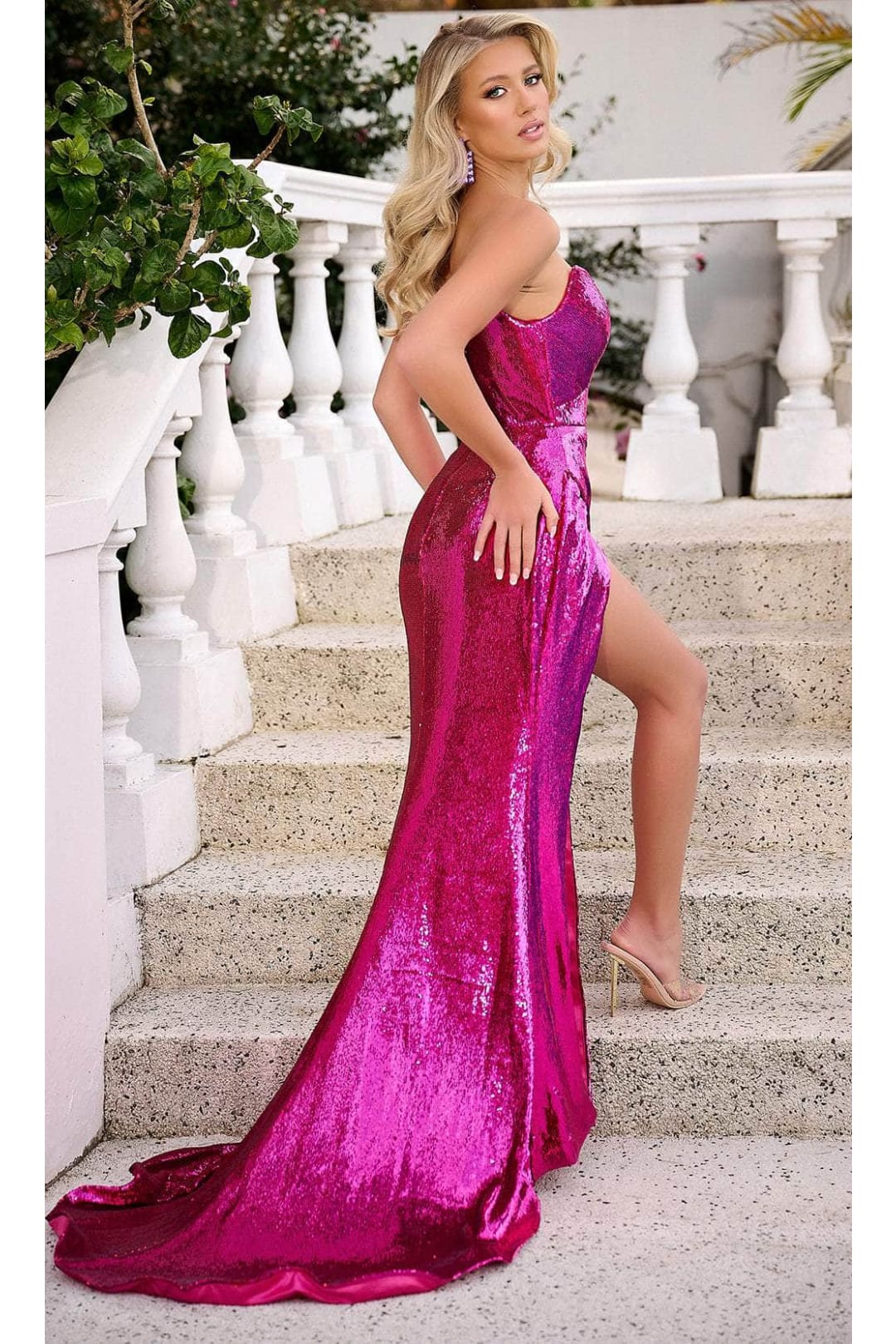 Portia and Scarlett PS23824 -long- Mermaid Prom Dress with Sequins