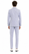 Premium Comfort Cotton Slim Fit Blue Seersucker 2 Piece Suit