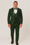 Dark Green Tuxedo - Men's Modern Fit Wedding & Prom Shawl Matching Hunter Green Tuxedo