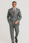 Gray Pinstripe Double Breasted Modern Fit Suits For Men Atlas