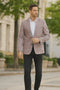 "Rose Pink Double Windowpane Sport Coat - Men's Two Button Business Casual"