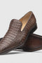 Marco Di Milano Trento Men's Shoes Genuine Caiman Crocodile Slip-on Loafers