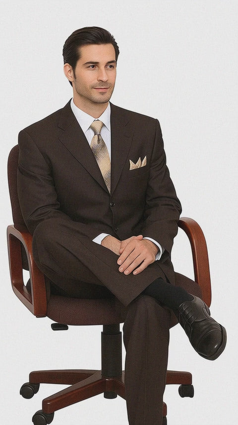 Men's-3-button-wool-brown