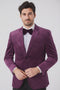 Paisley Blazer - Prom Tuxedo Dinner Jacket - Velvet Sport Jacket in Color Purple