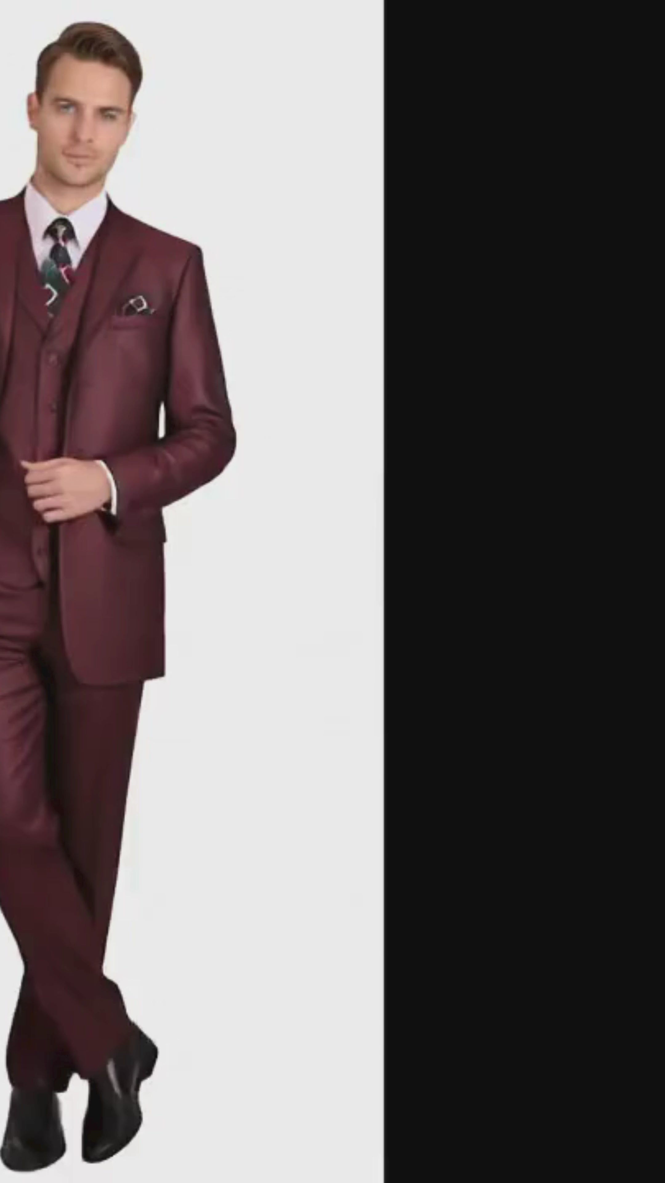 Men’s Burgundy 3-Piece Suit – Burgundy