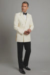 Ivory Double Breasted Tuxedo Dinner Jacket - Cream Dinner - Off White
