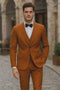 Tazzio Menâ€™s Terracotta Orange Pinstripe Skinny Fit Suit â€“ Modern Stylish Outfit