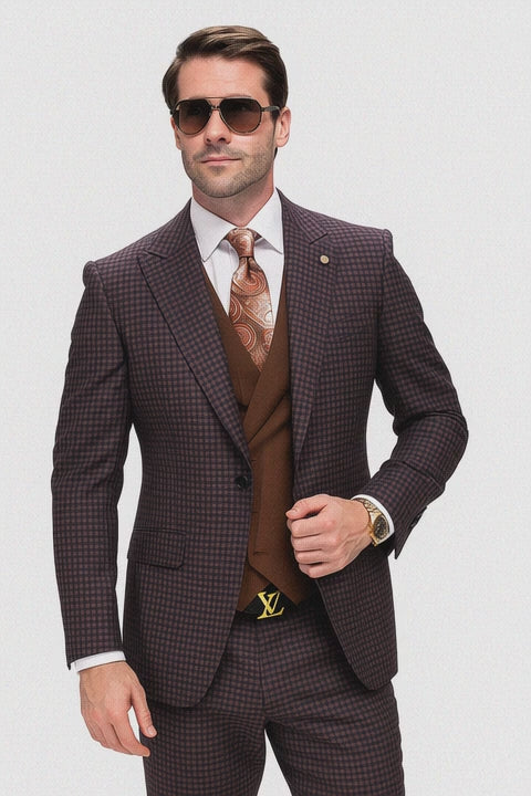 Brown Plaid Suit 