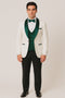 White and Hunter Prom Tuxedo - Wedding Suit - Groom tuxedo Suit