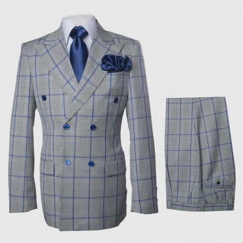  Grey with Blue Plaid by Rossiman