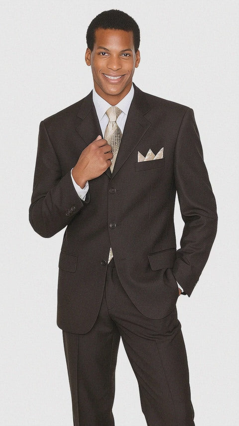 Men's-3-button-wool-brown