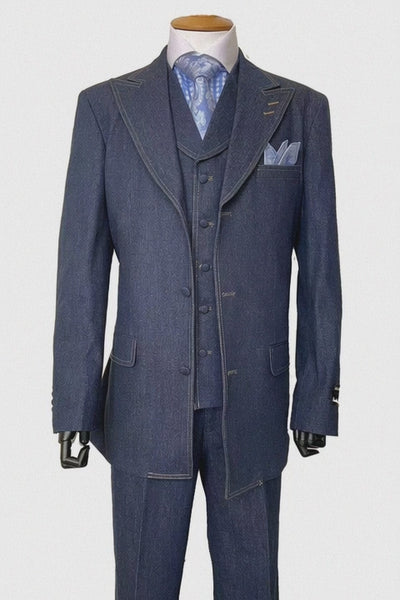  Men's Vintage Denim Suit 