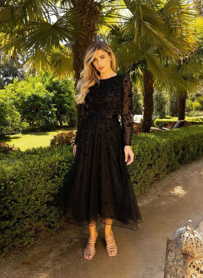 Primavera Couture 11072 - Beaded Long-Sleeve Homecoming Dress