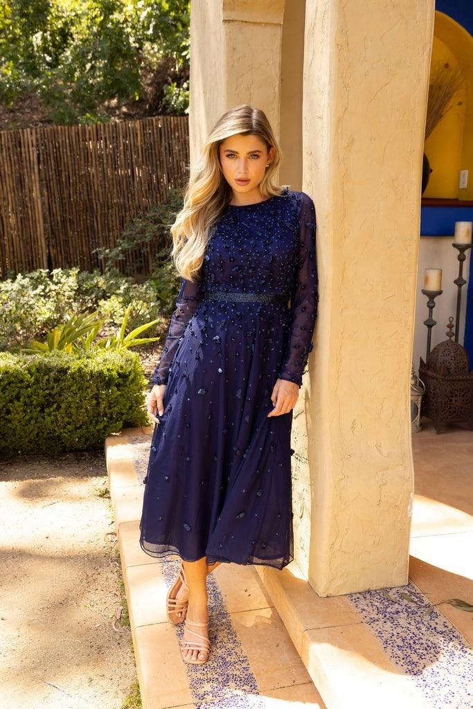 Primavera Couture 11072 - Beaded Long-Sleeve Homecoming Dress