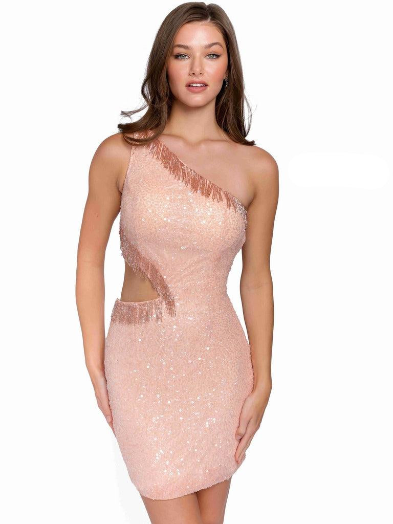 Primavera Couture 3863 - Sequin Beaded One-Shoulder Homecoming Dress
