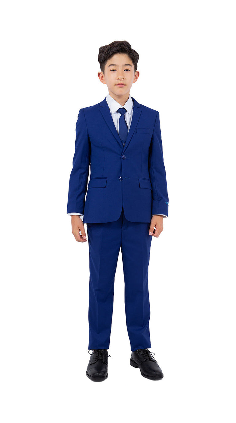 Perry Ellis Boy's 5-Piece Solid Suit - Royal Blue