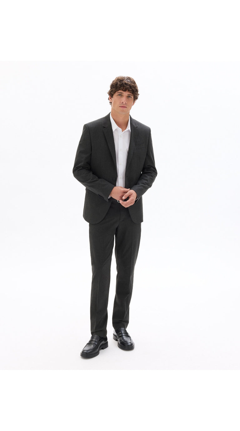 Slim Bi-Stretch Suit Jacket - Dark Grey