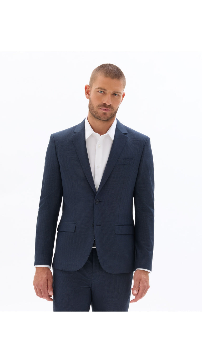 Slim Fit Bi-Stretch Suit Jacket - Navy Fant
