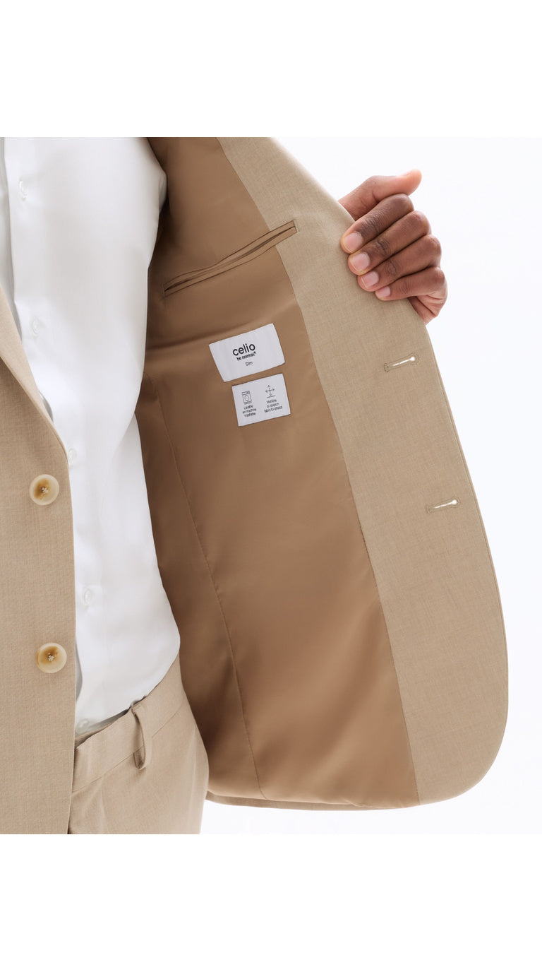 Men's Slim Fit Bi-Stretch Suit Jacket - Beige