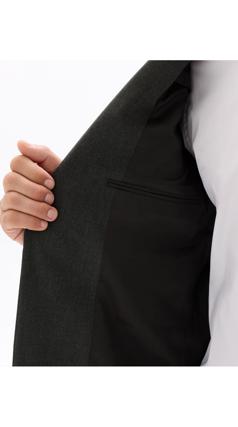 Slim Bi-Stretch Suit Jacket - Dark Grey