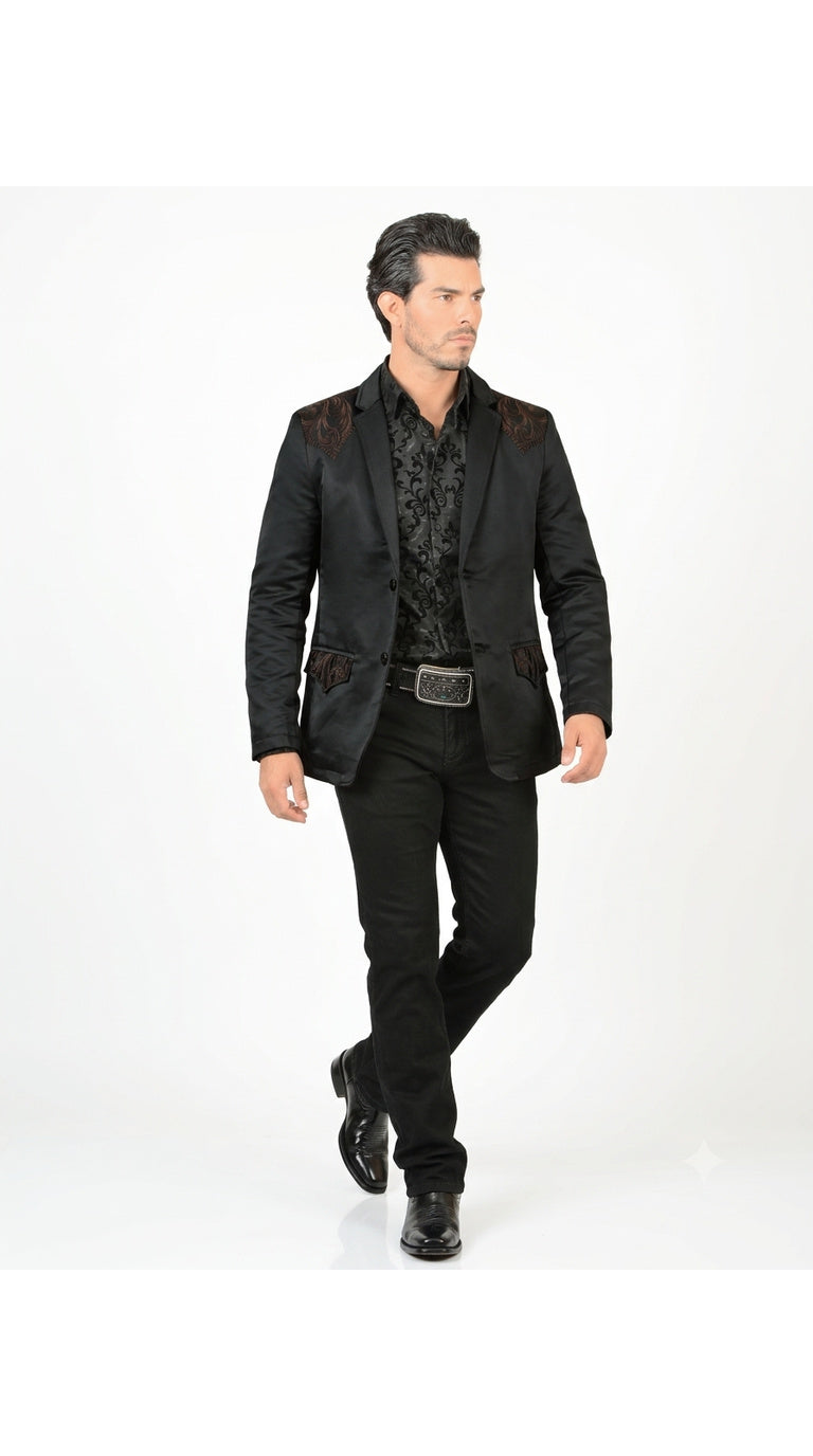 Montero Men's Embroidered Western Blazer – Slim Fit (ID 2178)