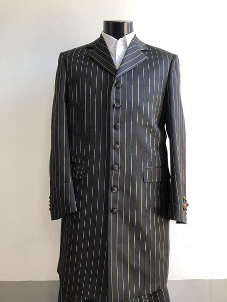 Men's Tuxedo Fashion Formal Black Longer Fashion Zoot Suit