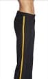 Men's Classic Fit Black Flat Or Pleated Front With Satin Red Trimmed Band Solid Tuxedo Pant Slacks Unhemmed Unfinished Bottom