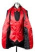 1 Button Shawl Lapel Tuxedo With Vest Black/Red