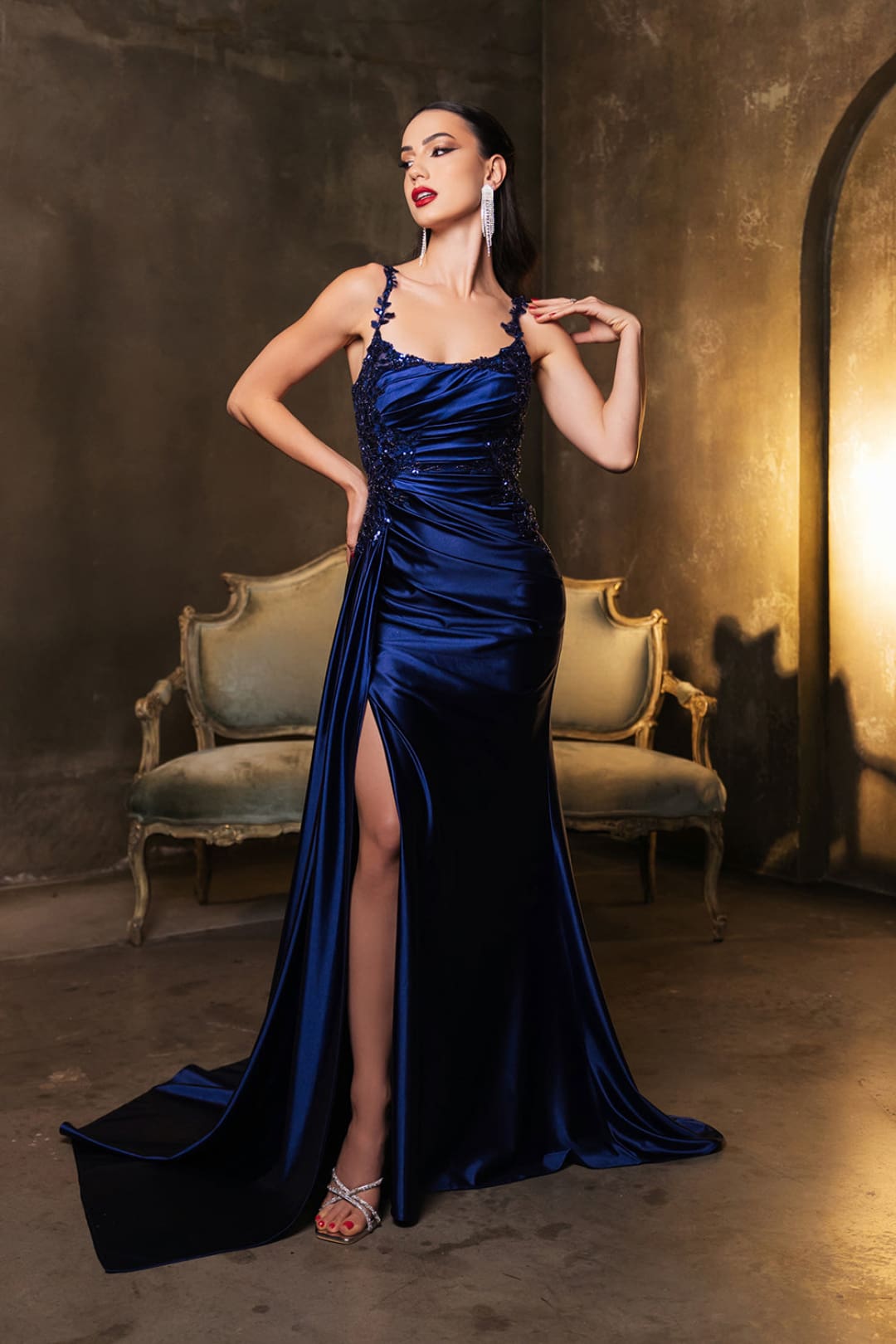 Prom Dress Square Neck Sleeveless Gala Gown By May Queen MQ2145