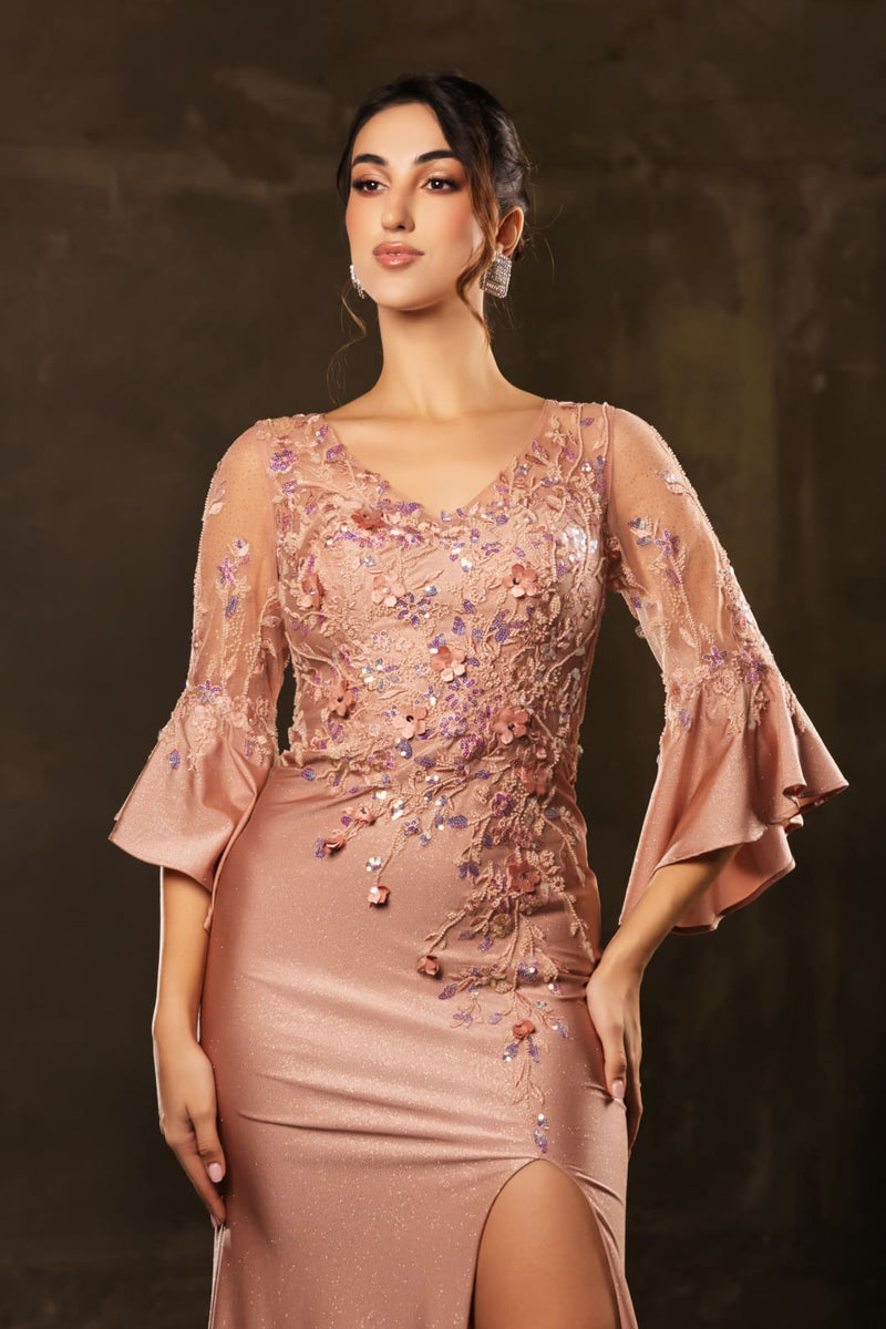 Mother Of Groom Dress V-Neck Sheath Formal Gown By May Queen MQ2163