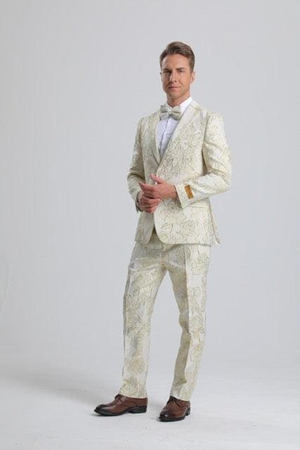 Prom Suits - Paisley Suits - Bright Colored Suits - Homecoming Suit + Matching Bowtie - AlbertoNardoniStore