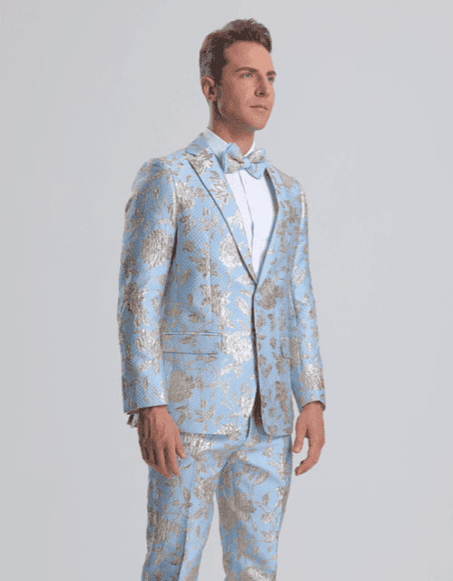 Prom Suits - Paisley Suits - Bright Colored Suits - Homecoming Suit + Matching Bowtie - AlbertoNardoniStore