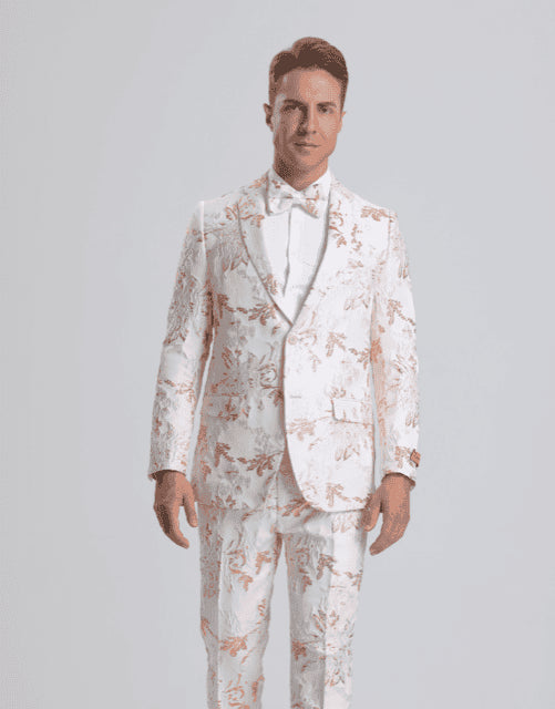 Prom Suits - Paisley Suits - Bright Colored Suits - Homecoming Suit + Matching Bowtie - AlbertoNardoniStore