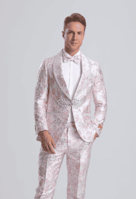 Prom Suits - Paisley Suits - Bright Colored Suits - Homecoming Suit + Matching Bowtie - AlbertoNardoniStore